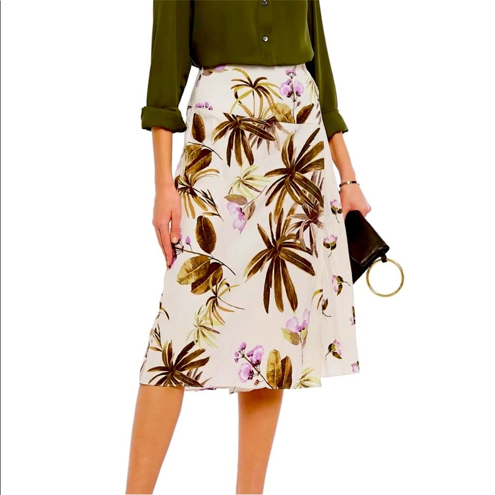 Vince Tropical Midi Skirt